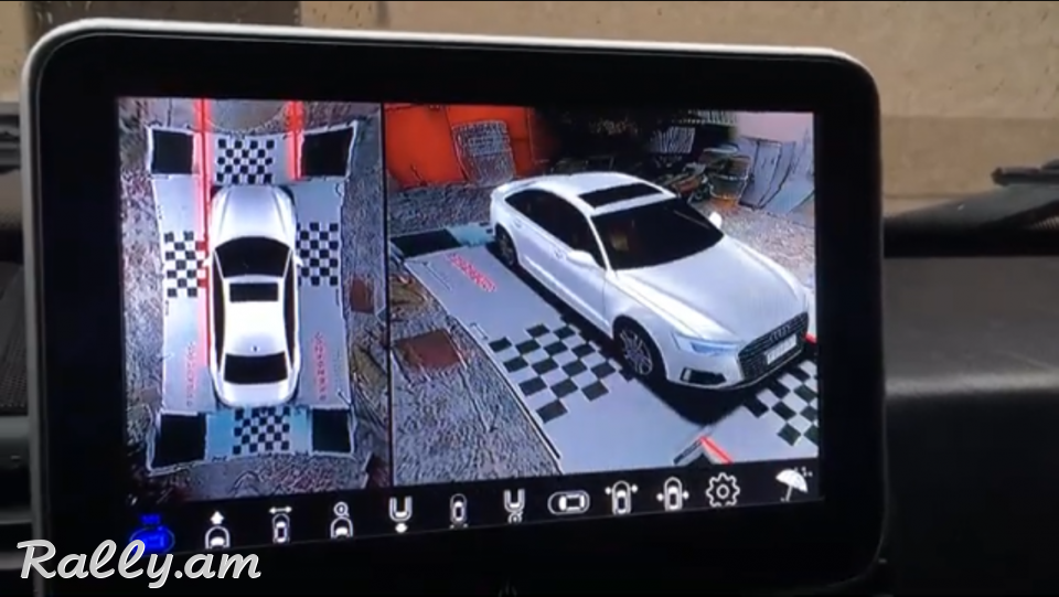 Մեքենայի Camera 360. Dvr, Birdview տեսահսկում բոլոր 4 կողմերից և վերևից (Bird View 360 kamera) калибровка. W463