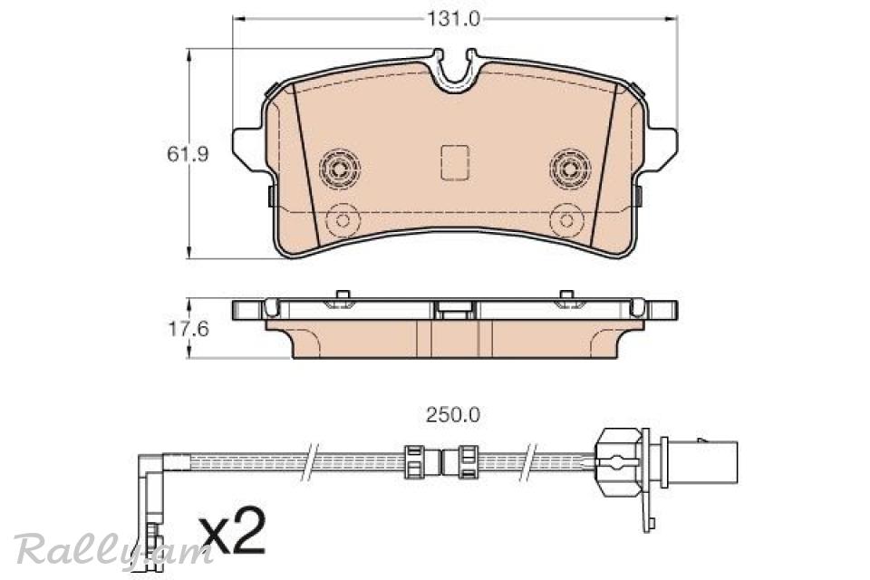 AUDI A8 արգելակման կոճղակ հետևի, Колодки тормозные задние. 0324
