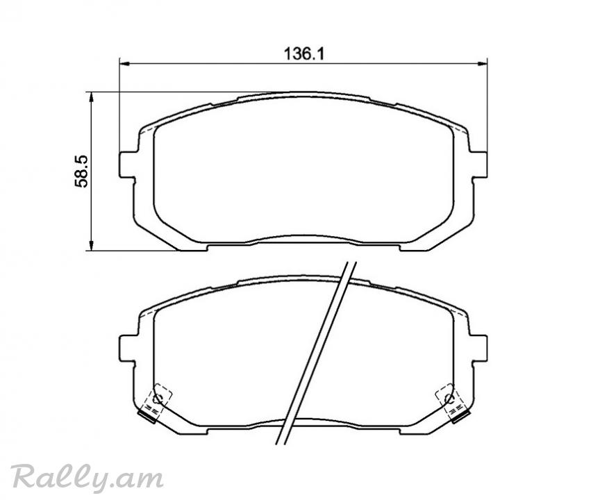 Hyundai արգելակման կոճղակ դիմացի, Колодки тормозные передние. 1401