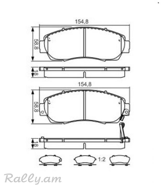 ACURA TLX արգելակման կոճղակ դիմացի, Колодки тормозные передние. 1016