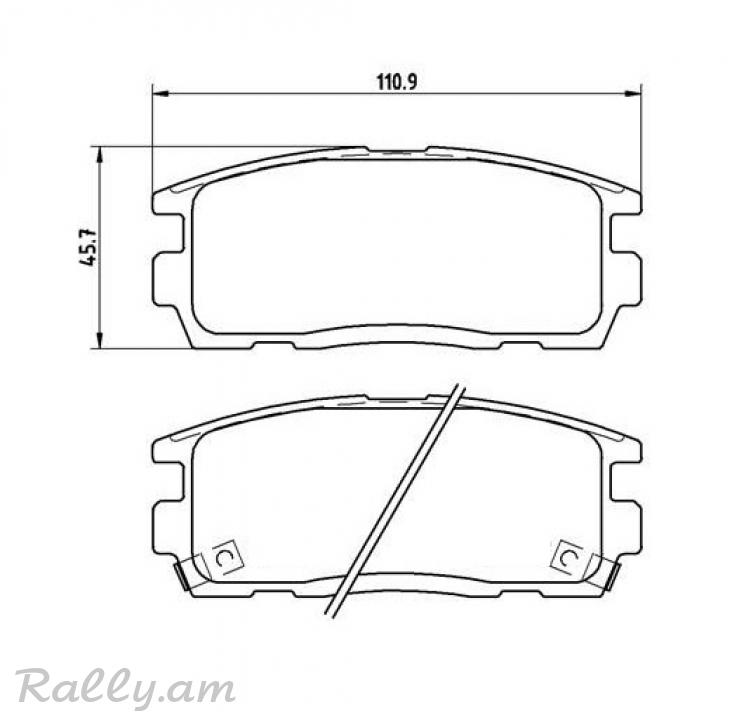 CHEVROLET արգելակման կոճղակ հետևի, Колодки тормозные задние. 0919