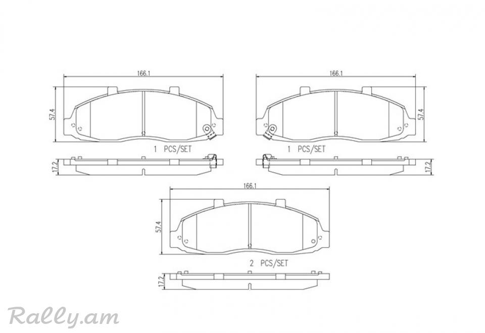 FORD F150 արգելակման կոճղակ դիմացի, Колодки передние. 1302