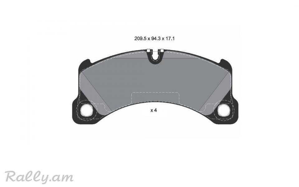 Porsche cayenne արգելակման կոճղակ դիմացի, Колодки передние. 0329