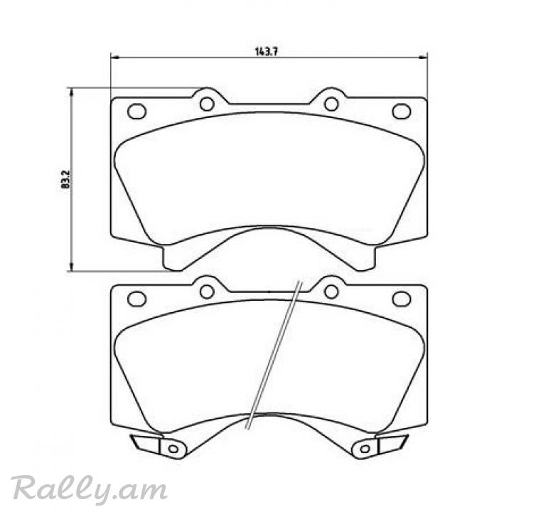 TOYOTA Land Cruiser արգելակման կոճղակ դիմացի, Колодки передние. 1114