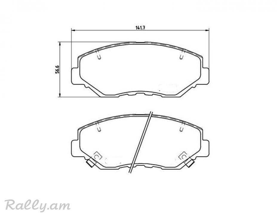 HONDA CRV արգելակման կոճղակ դիմացի, Колодки тормозные передние. 1014