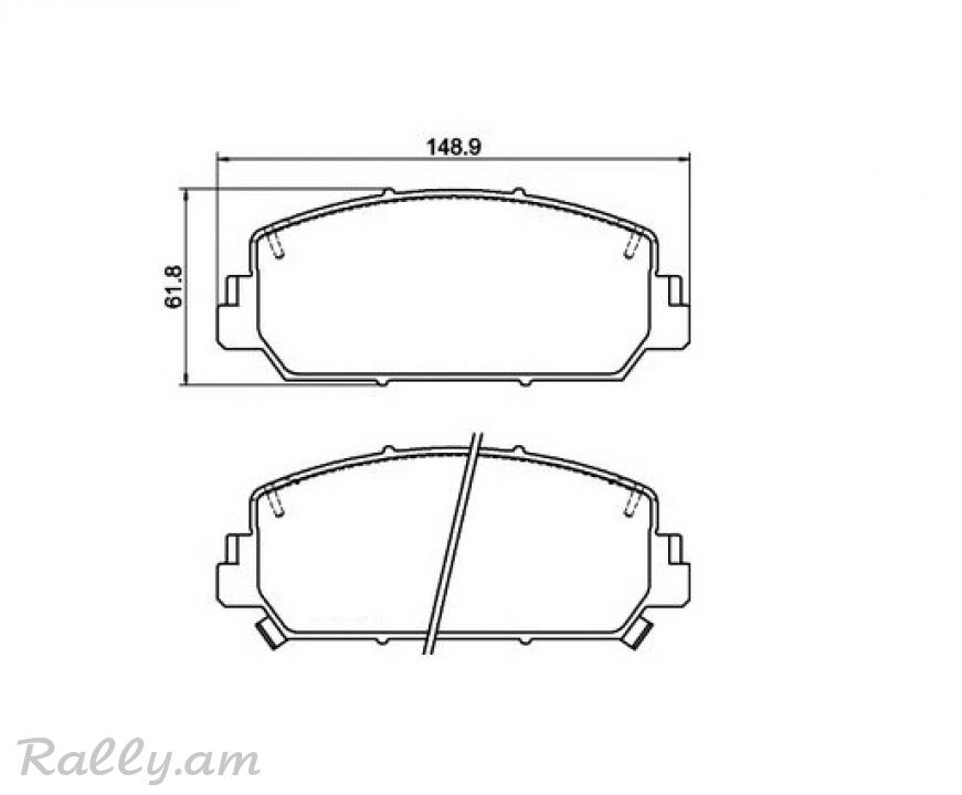 ACURA արգելակման կոճղակ դիմացի, Колодки передние. 1027