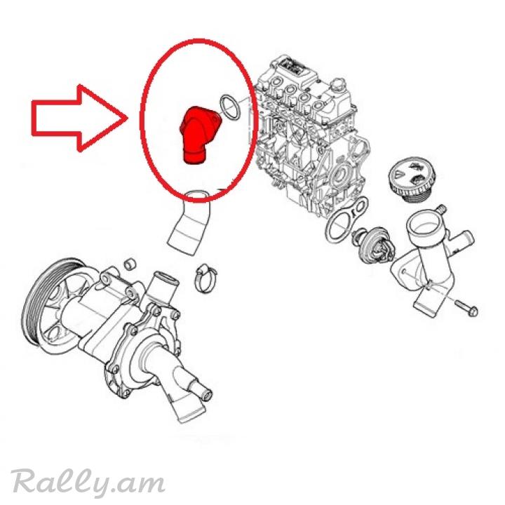 MINI Cooper ջրի հովացման ֆլանեց, Фланец охлаждения.7017