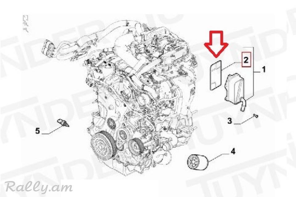 ALFA ROMEO STELVIO յուղի ռադյատորի միջադիր, Прокладка масляного радиатра. 6894